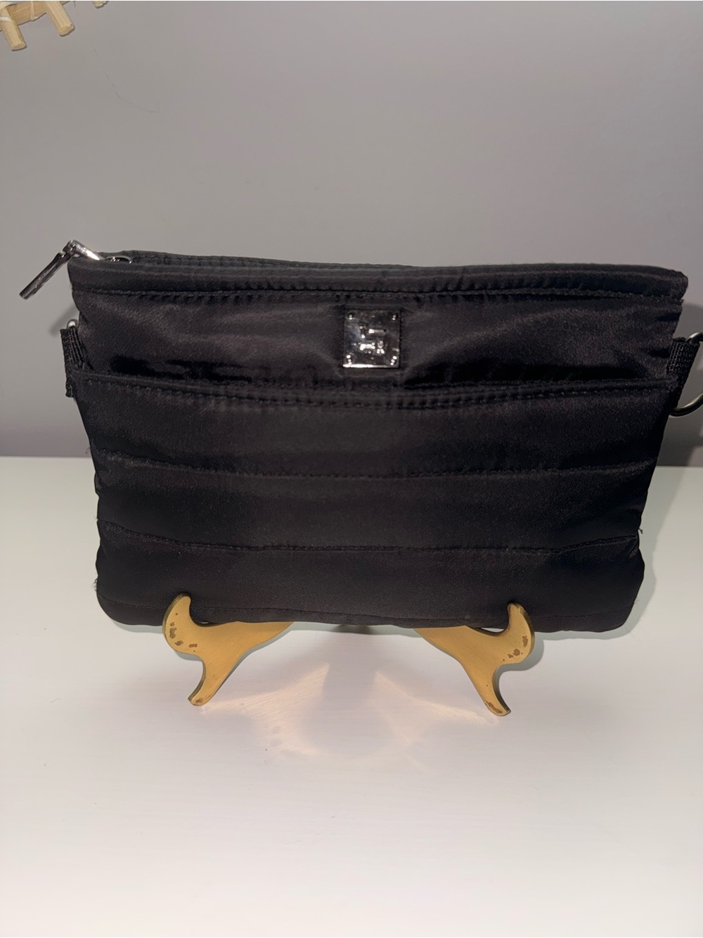 THINK ROYLN Black Quilted Crossbody Pouch